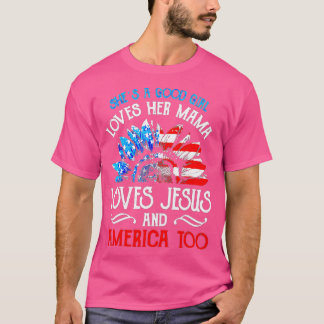 良い女の子はママを愛しイエスとAmを愛する Tシャツ