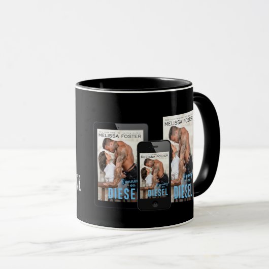 良い女の子は、黒で座っ走て、ディーゼルのマグカップ マグカップ (正面右)