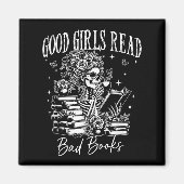 良い女の読子の悪い本はおもしろい、スマット読み取りダーク マグネット (正面)