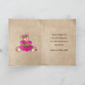 良い女子供への子テディベア抱きクマ車を取得 カード (内部)