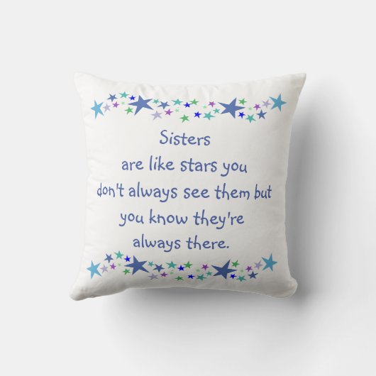 良い姉妹は星のような感動的引用文 クッション (裏面)