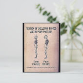 良い姿勢と悪い姿勢のスケルトンの位置 ポストカード (スタンド正面)