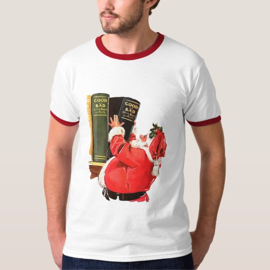 良い子でしたか?クリスマスアート Tシャツ (正面)