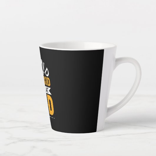 良い子の後ろのお父さんの日は素晴らしパパ カフェラテマグ (右)