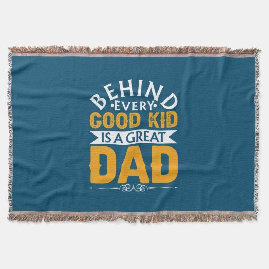 良い子の後ろのお父さんの日は素晴らしパパ スローブランケット (正面)