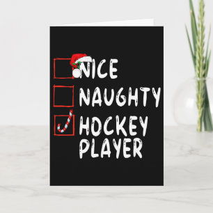 良い子も悪い子もホッケー選手 クリスマス サンタクロース カード