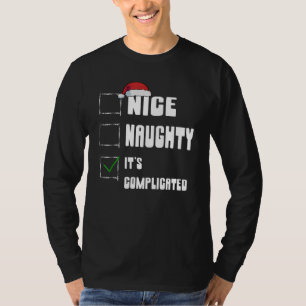良い子悪い子それは複雑なクリスマスリスト サンタ Tシャツ
