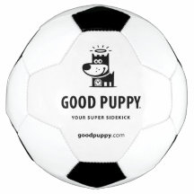 良い子犬のサッカーボール