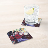 良い小さな女の子はメキシコ、アイスクリームを買う スクエアペーパーコースター (インサイチュ)