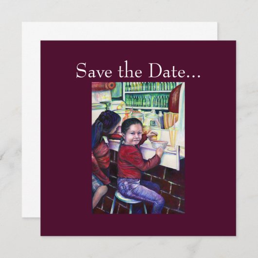 良い小さな女の子はメキシコ、アイスクリームを買う セーブザデート (正面/裏面)