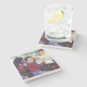 良い小さな女の子はメキシコ・アイスクリーム ストーンコースター (横)