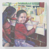 良い小さな女の子はメキシコ・アイスクリーム ストーンコースター (正面)