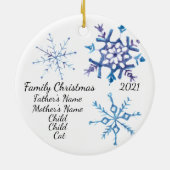 良い応援!木、ホットチョコレート、家族の名前 セラミックオーナメント (裏面)