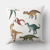 良い恐竜の水の色ジュラ紀の白い青 クッション (裏面)