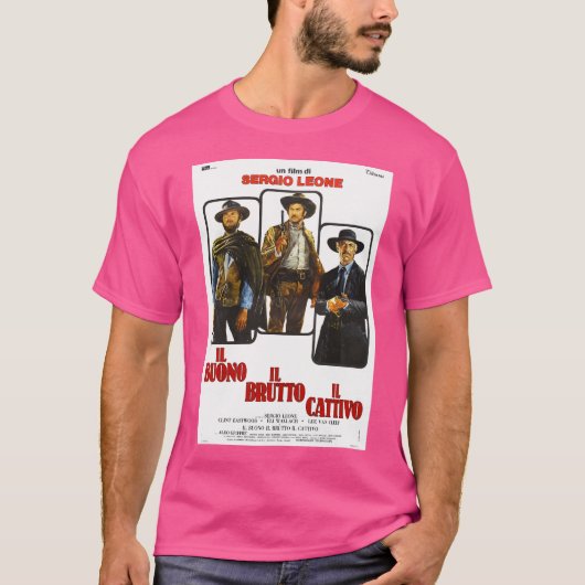 良い悪い悪い醜いヴィンテージイタリアンポスター Tシャツ (正面)
