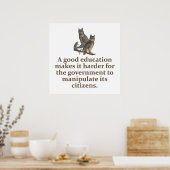 良い教育が難しくなる – 教育引用文 ポスター (キッチン)