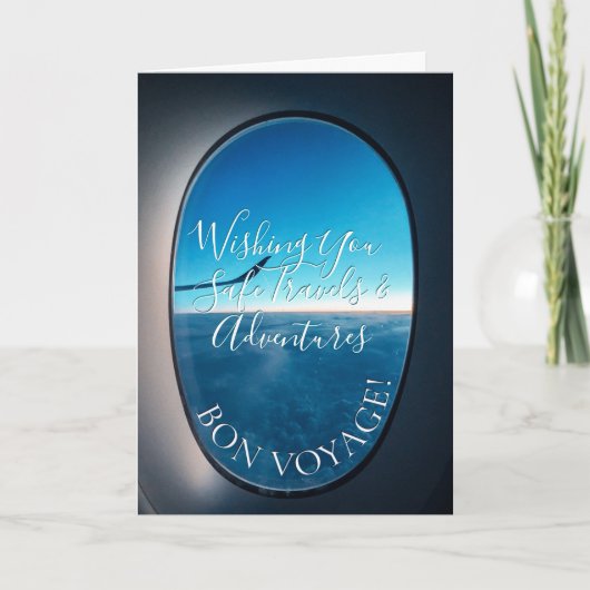 良い旅を！窓際の席 幸せな旅 アドベンチャー カード (正面)