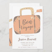 良い旅立ちを！スーツケースも楽しくお別れパーティ 招待状 (正面/裏面)
