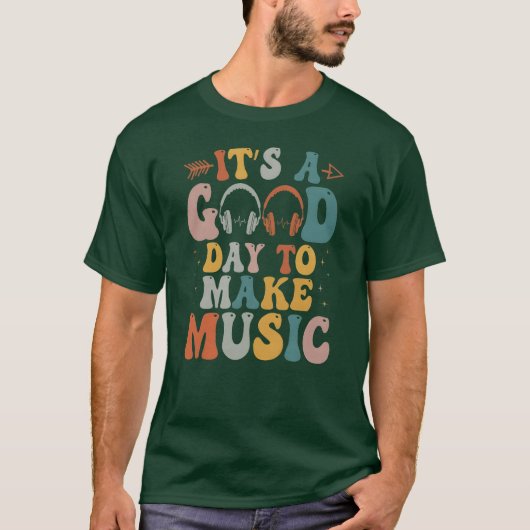 良い日だ 音楽を作ろう ミュージシャン バンド 音楽 fu tシャツ (正面)