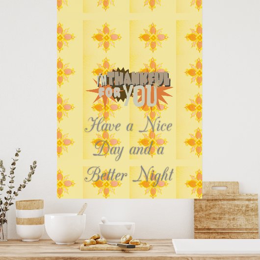 良い日と良い夜を過ごしてくれてありがとう ポスター (キッチン)