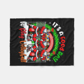 良い日にボー遊レーボークリスマスサンタ・レインボープラ フリースブランケット (正面(横))