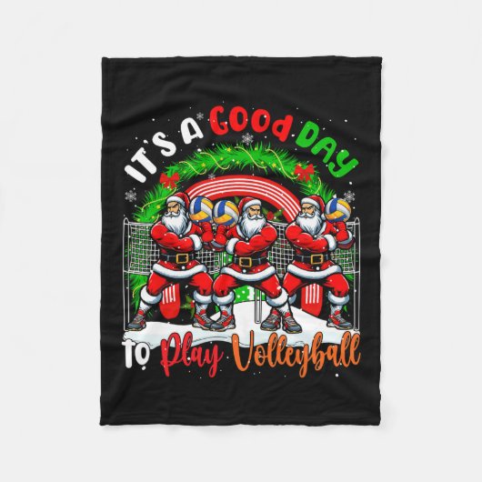 良い日にボー遊レーボークリスマスサンタ・レインボープラ フリースブランケット (正面)