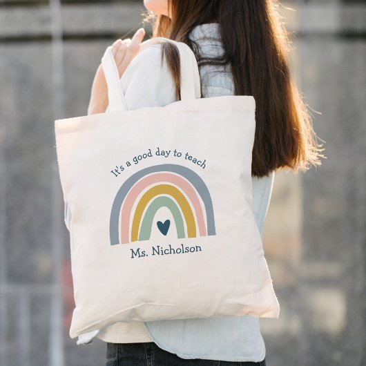 良い日に教え先生ギフトBoho Rainbow トートバッグ