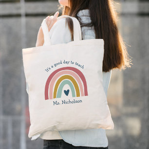 良い日に教え先生ギフトBoho Rainbow トートバッグ