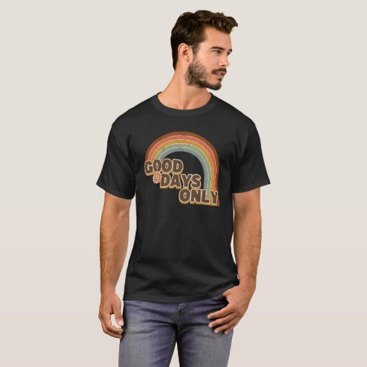 良い日のみレトロヴィンテージ60s 70sレインボーLGBTQ Tシャツ (正面フル)