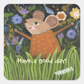 良い日のステッカーを持っている スクエアシール