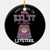 良い日の口紅の下に何があるおもしろい セラミックオーナメント (裏面)