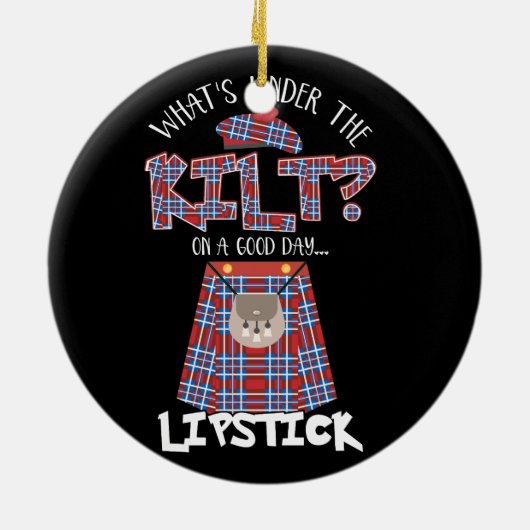 良い日の口紅の下に何があるおもしろい セラミックオーナメント (裏面)