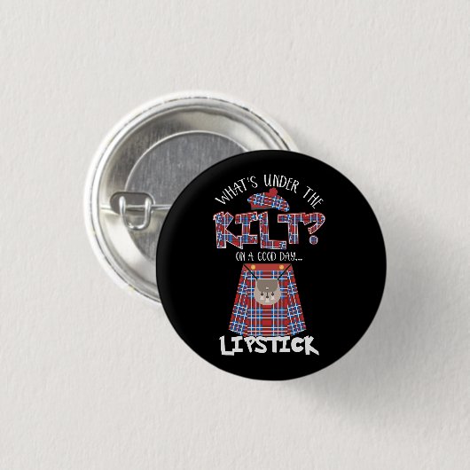 良い日の口紅の下に何があるおもしろい 缶バッジ (正面&裏面)