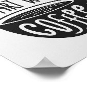 良い日はコーヒーから始まる |ブラック&ホワイト引用文 ポスター (角)