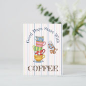 良い日はコーヒーから始まる ポストカード (スタンド正面)