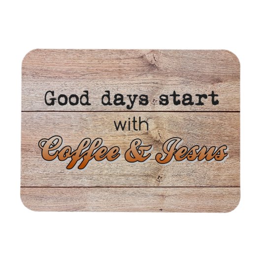 良い日はコーヒーとイエスから始まる マグネット (横)