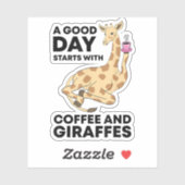 良い日はコーヒーとキリンの贈り物から始まるおもしろい シール (シート)