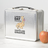 良い日はコーヒーとキリンの贈り物から始まるおもしろい メタルランチボックス (インサイチュ)