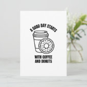 良い日はコーヒーとドーナツから始まる サンキューカード (スタンド正面)