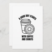 良い日はコーヒーとドーナツから始まる サンキューカード (正面/裏面)