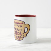 良い日はコーヒーと犬の漫画のマグカップで始まる マグカップ (中央)