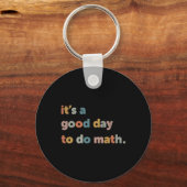良い日を学校に数学の先生レトロ キーホルダー (正面)