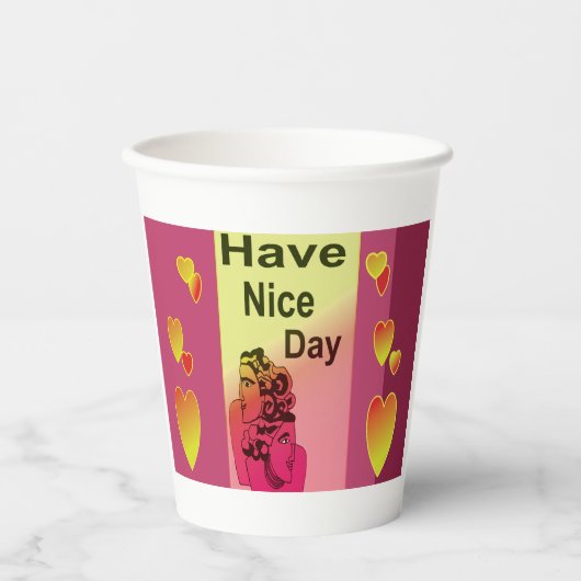 良い日を過ごす。 紙コップ (正面)