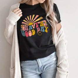 良い日を過ユニセックスごす – T字 – 黒または灰色 Tシャツ