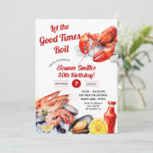 良い時に魚介類の大人の誕生日を煮る 招待状 (スタンド正面)