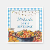 良い時に魚介類の誕生日を煮る スタンダードカクテルナプキン (正面)