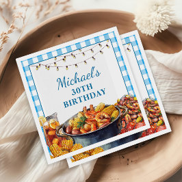 良い時に魚介類の誕生日を煮る スタンダードカクテルナプキン