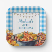 良い時に魚介類の誕生日を煮る ペーパープレート (正面)