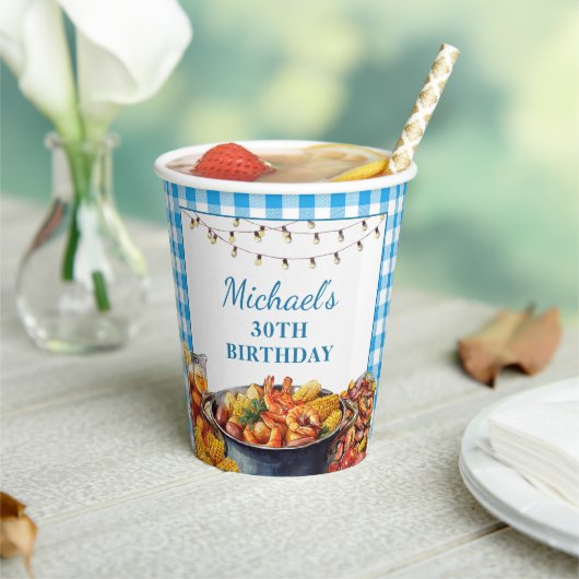 良い時に魚介類の誕生日を煮る 紙コップ (インサイチュ)