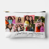 良い時の思い出素晴らしおもしろい写真コラージュ アクセサリーポーチ (正面)